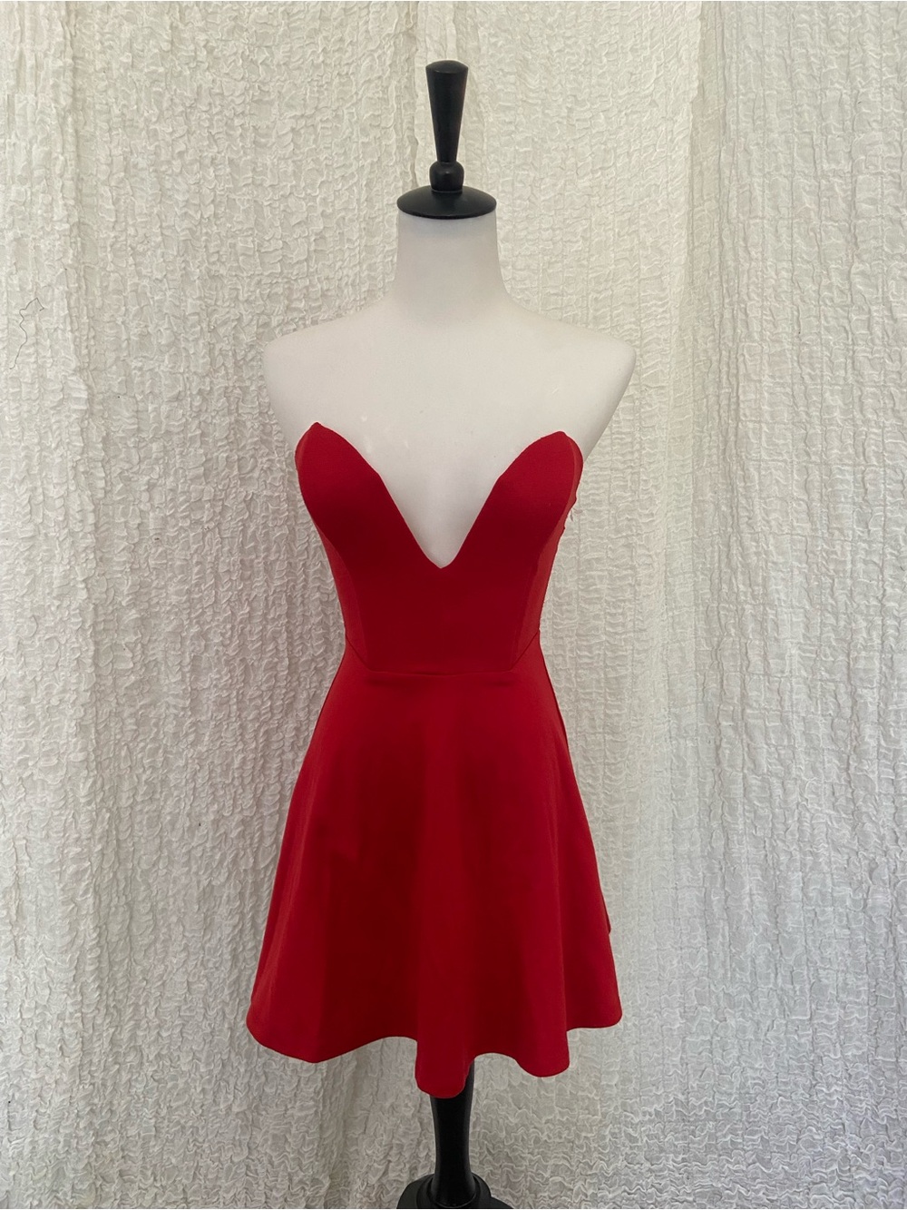 TOBI Strapless Red Corset Fit & Flare Mini Dress